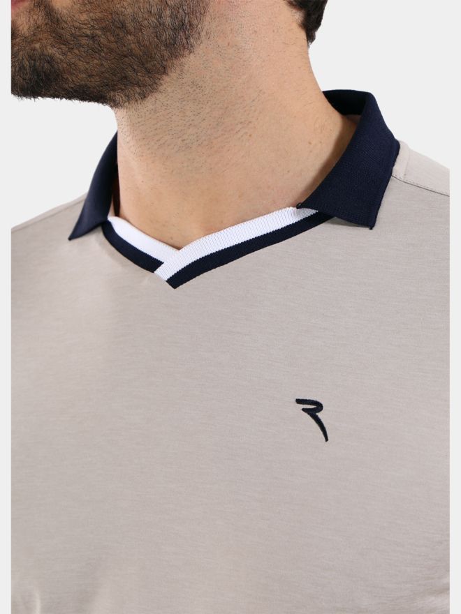 Chervo AUGUST Halbarm Polo beige