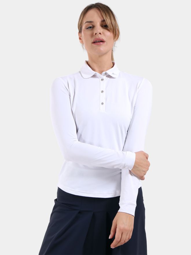 Chervo ANNUARIO Langarm Polo weiß