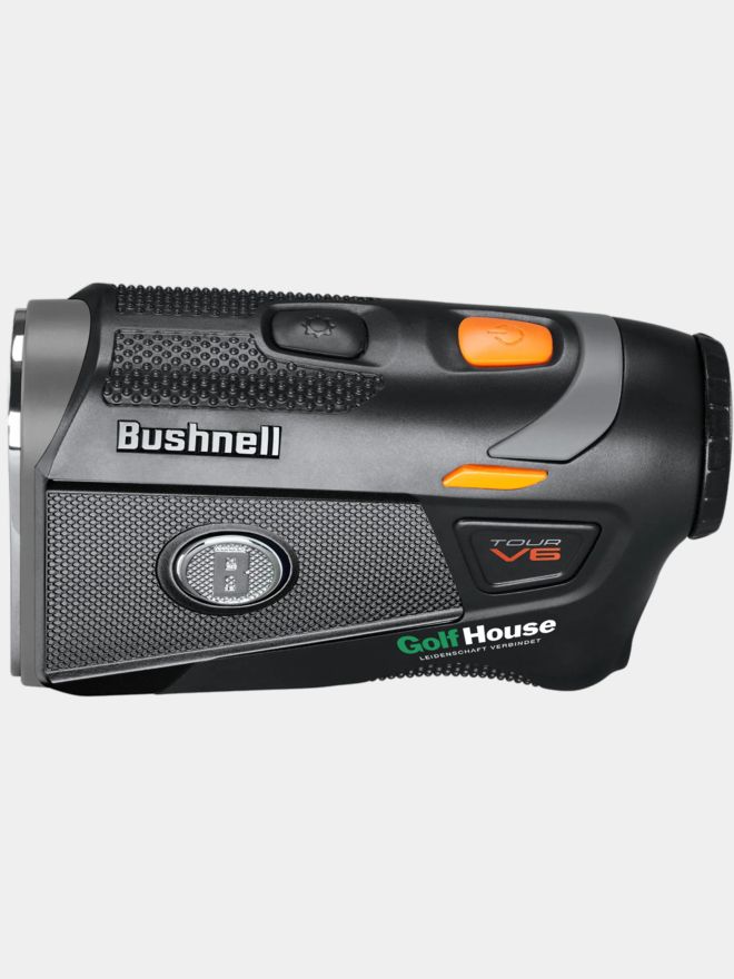 Bushnell Tour V6 Laser-Entfernungsmesser mit Golf House Logo grau