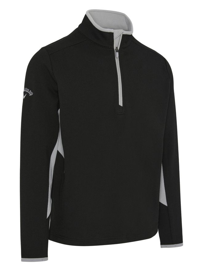 Callaway BLOCKED LS 1/4 ZIP PULLOVER Thermo Midlayer schwarz