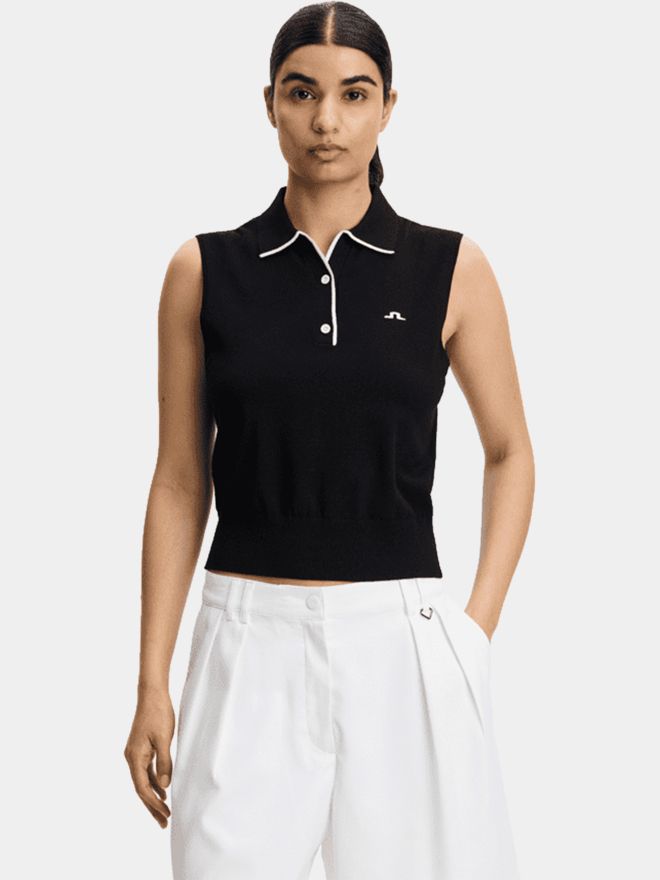 J.Lindeberg 30Y Becca Strick Polo schwarz