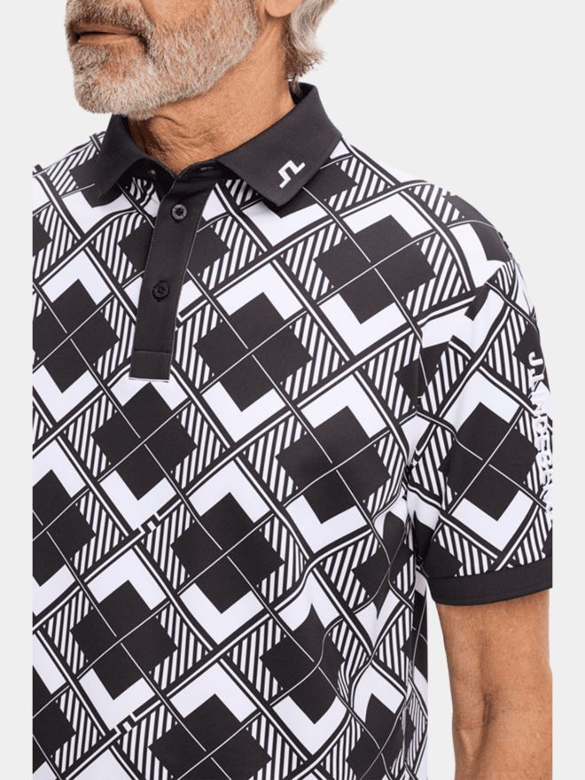 J.Lindeberg 30Y Tour Tech Argyle Polo s polovičním rukávem černá