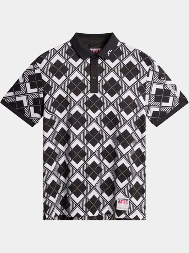 J.Lindeberg 30Y Tour Tech Argyle Polo s polovičním rukávem černá