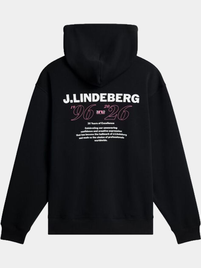J.Lindeberg 30Y Callan Unisex mikina s kapucí černá