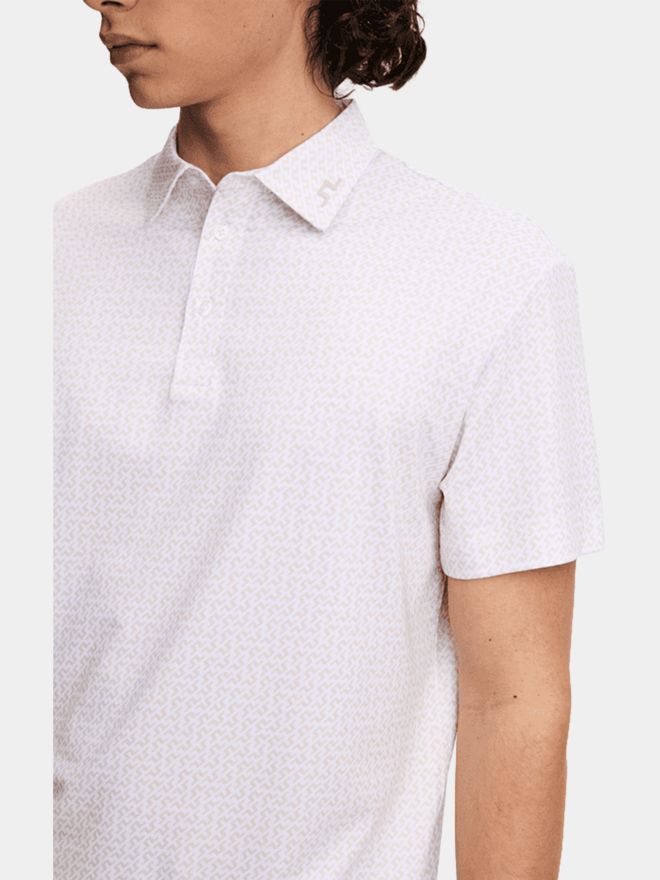 J.Lindeberg Bala Print Halbarm Polo beige
