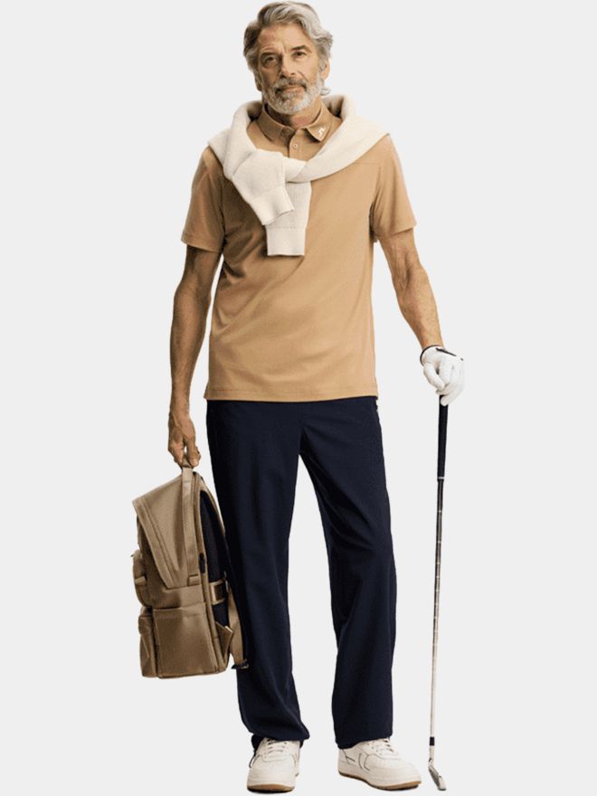 J.Lindeberg Fred Halbarm Polo beige