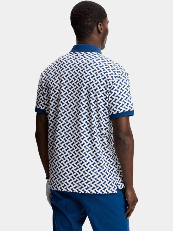 J.Lindeberg Tour Tech Print Halbarm Polo navy