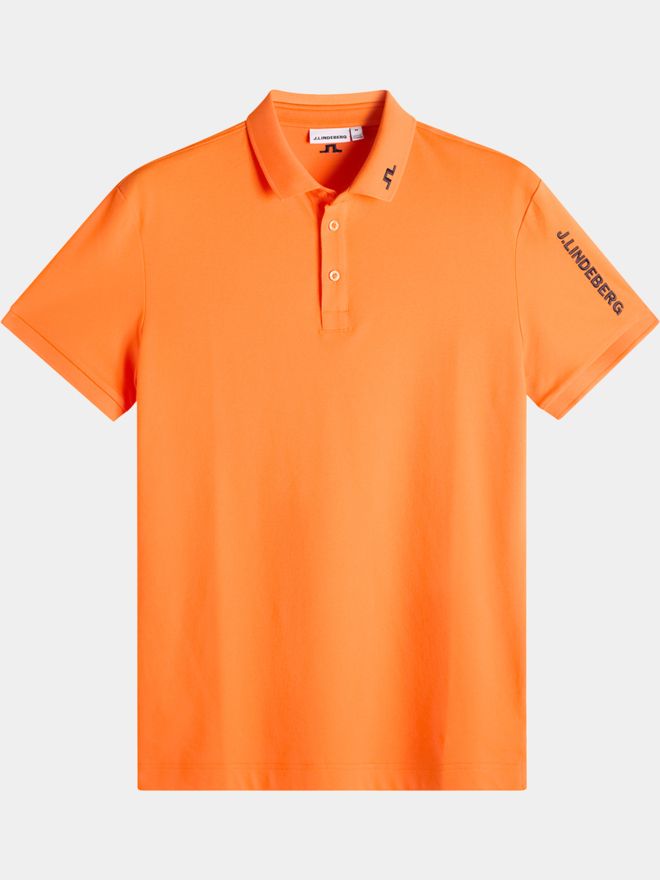 J.Lindeberg Tour Tech Pique Halbarm Polo orange