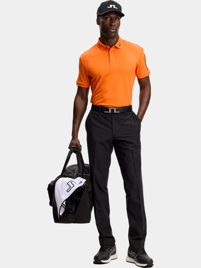 J.Lindeberg Tour Tech Pique Halbarm Polo orange