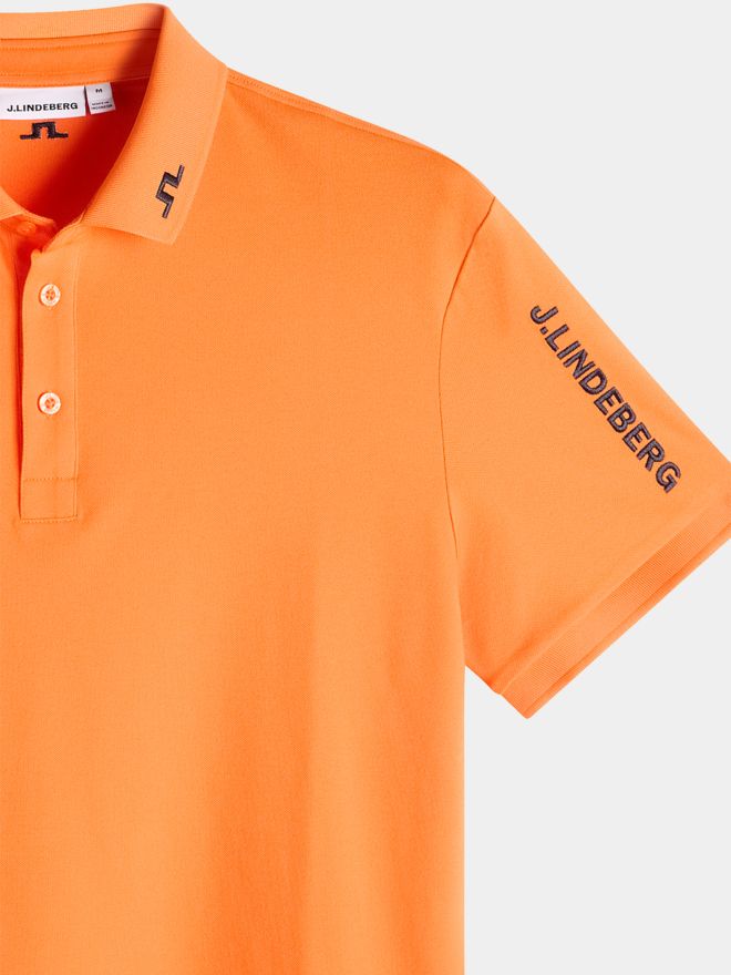 J.Lindeberg Tour Tech Pique Halbarm Polo orange