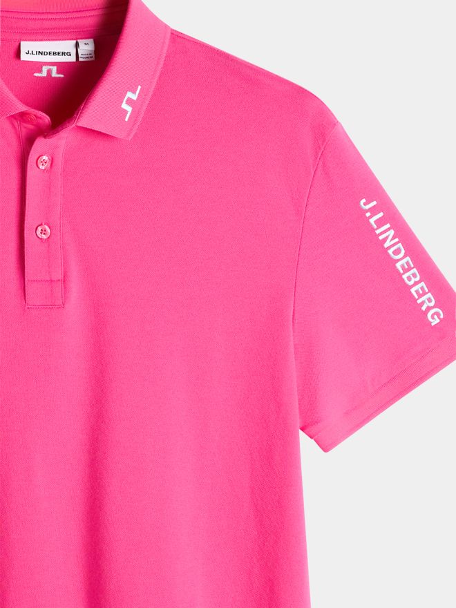 J.Lindeberg Polokošile Tour Tech Pique s polovičním rukávem růžová