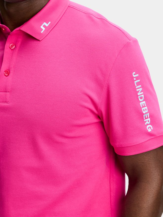 J.Lindeberg Polokošile Tour Tech Pique s polovičním rukávem růžová