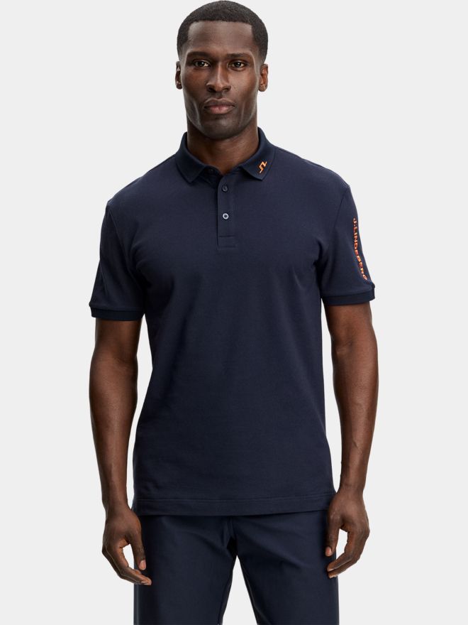 J.Lindeberg Tour Tech Pique Halbarm Polo navy