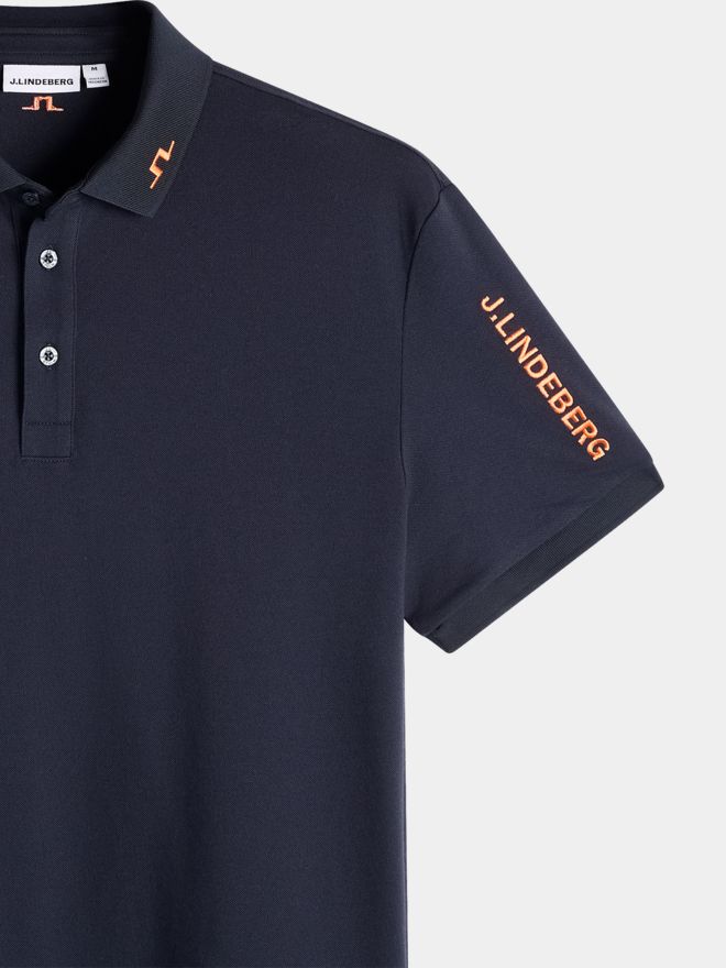 J.Lindeberg Tour Tech Pique Halbarm Polo navy