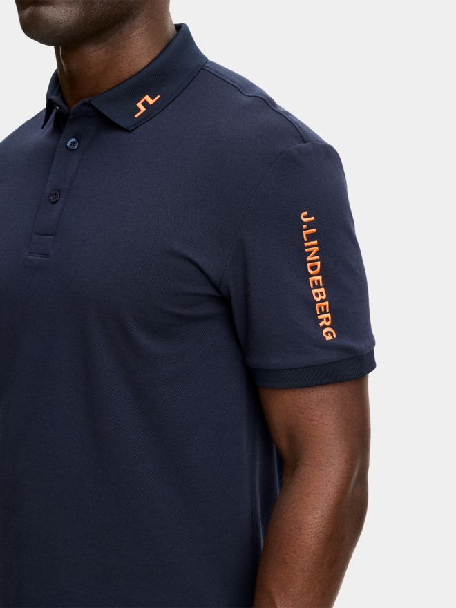 J.Lindeberg Tour Tech Pique Halbarm Polo navy