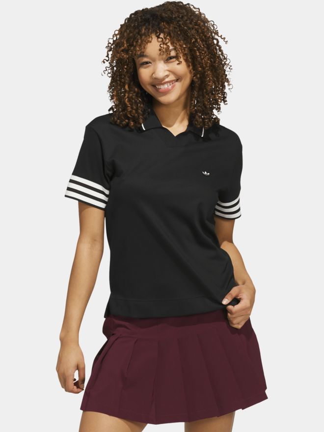 MR 3Stripe Sld Halbarm Polo schwarz