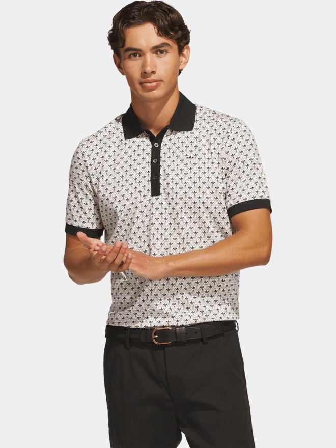 S Nov AOP P Halbarm Polo weiß