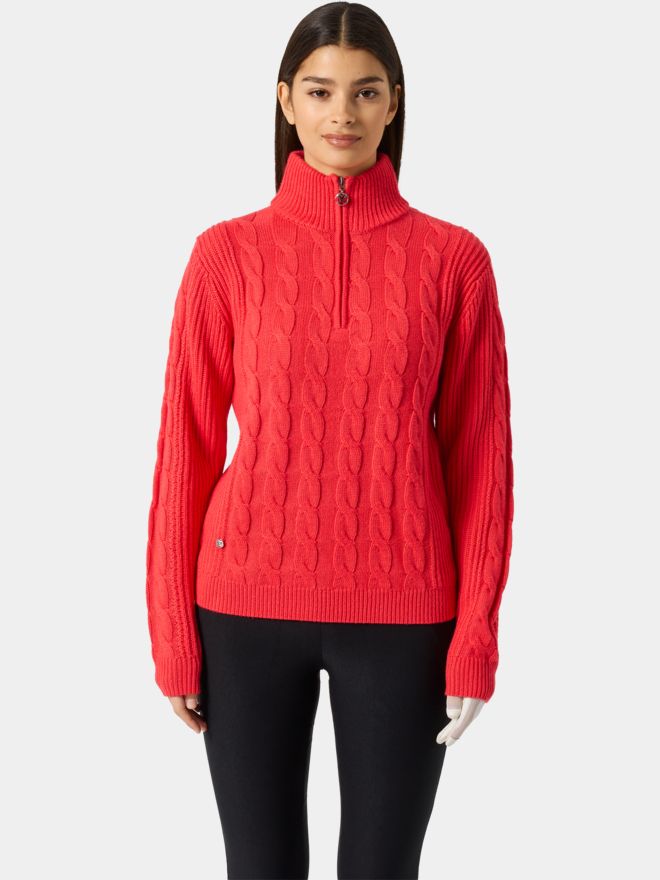 Daily Sports CABLE LS Pullover Lining Windstopp Strick rot