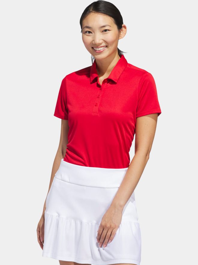 adidas Golf Performance Primegreen Halbarm Polo rot
