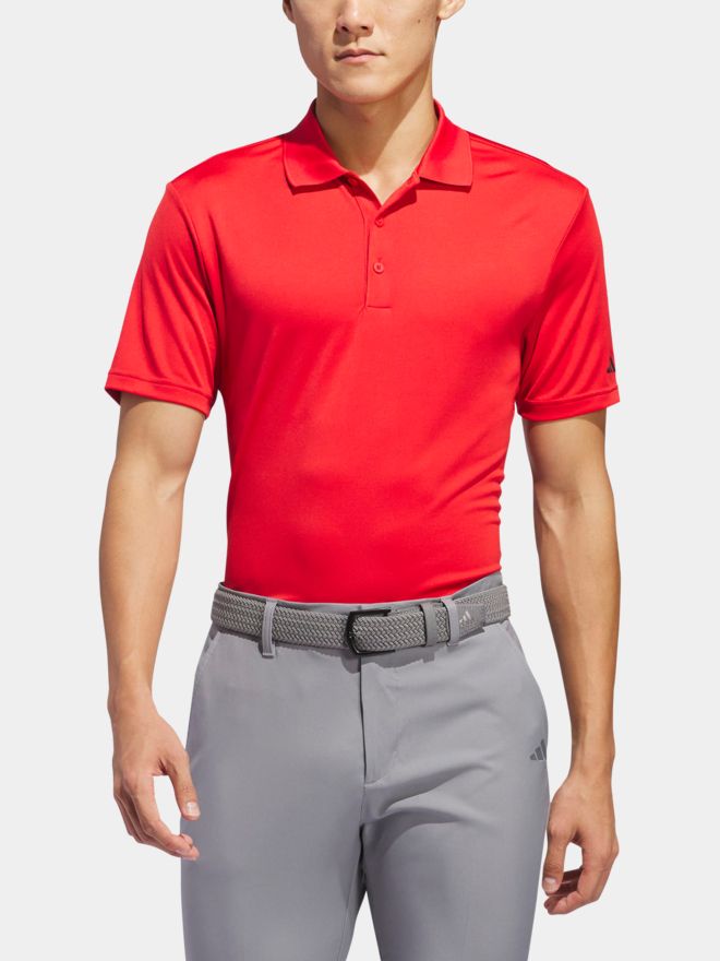 adidas Golf Performance Primegreen half-sleeve polo red