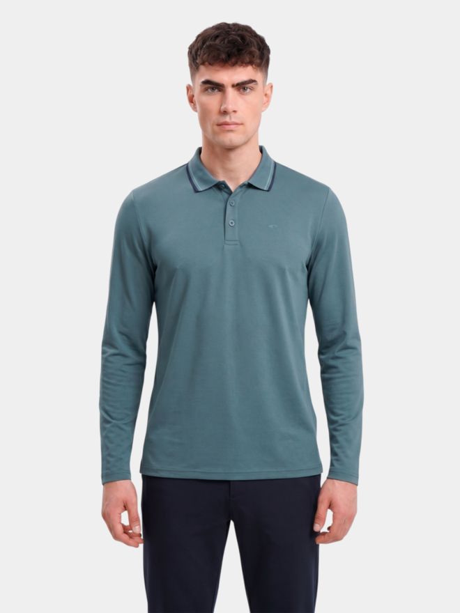 Daniel Springs Thermo Langarm Polo grün