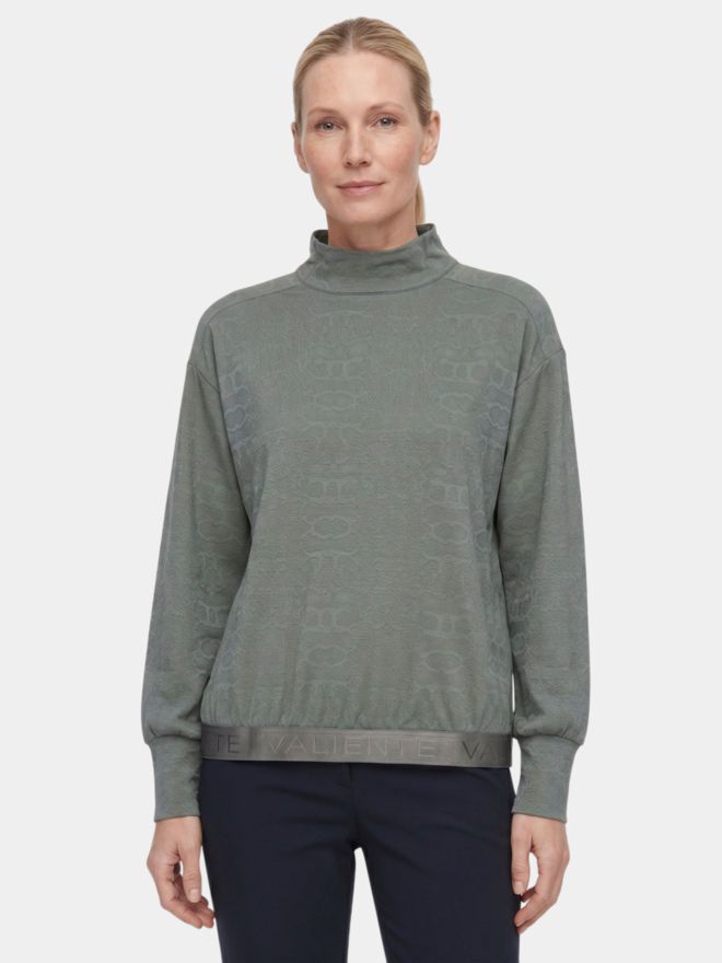 Valiente Snake Jacquard Mock neck Stretch Unterzieher oliv