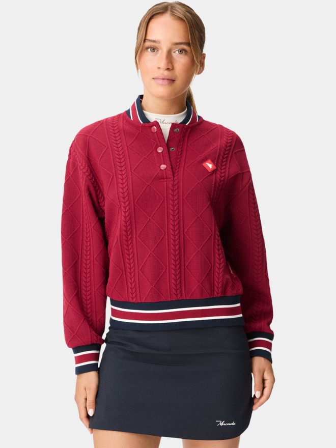 Macade Golf Bomber Pullover Shirt Sweatshirt beere