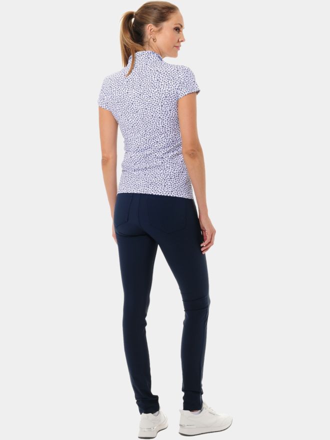 MDC Floral Print Halbarm Polo weiß