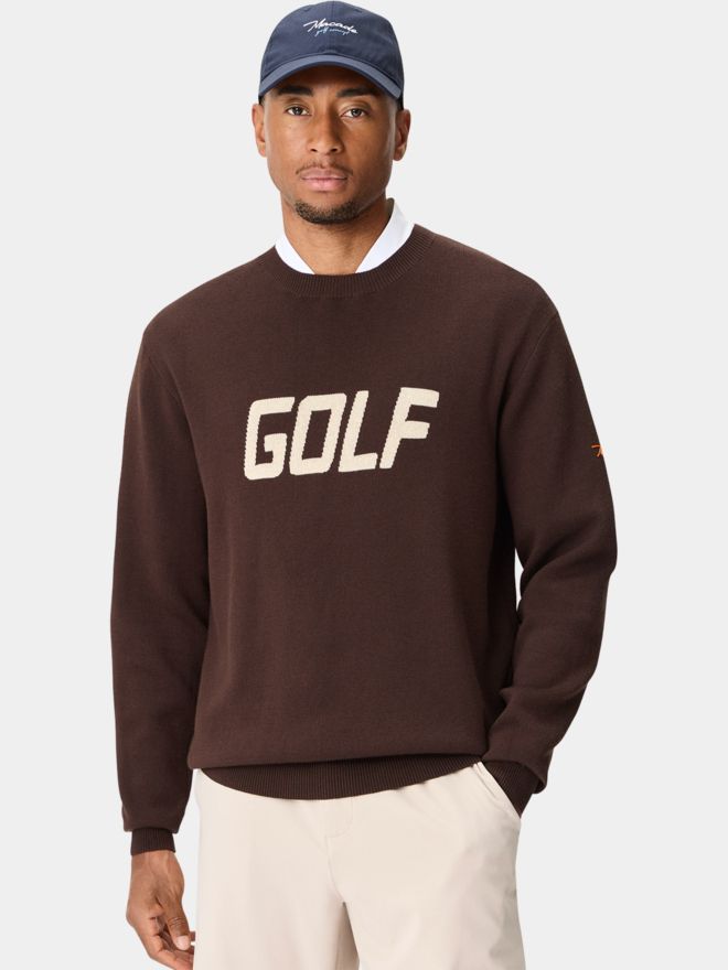 Macade Golf Crewneck Pullover Strick dunkelbraun