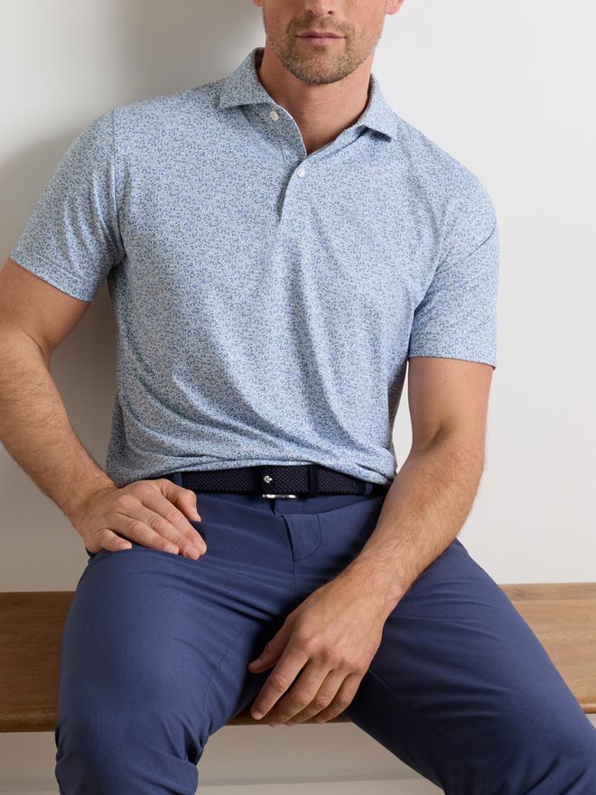 Peter Millar LIMONCELLO PERFORMANCE JERSEY Halbarm Polo weiß