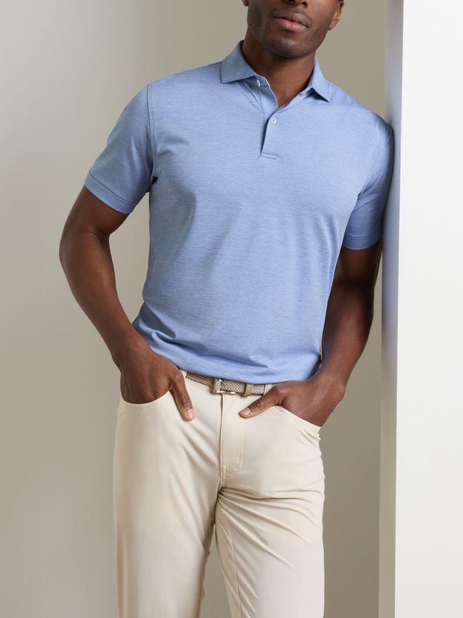 Peter Millar TREBLE PERFORMANCE JERSEY Halbarm Polo hellblau