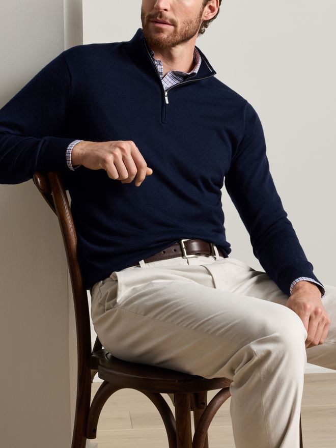 Peter Millar AUTUMN CREST QUARTER-ZIP Troyer Strick navy