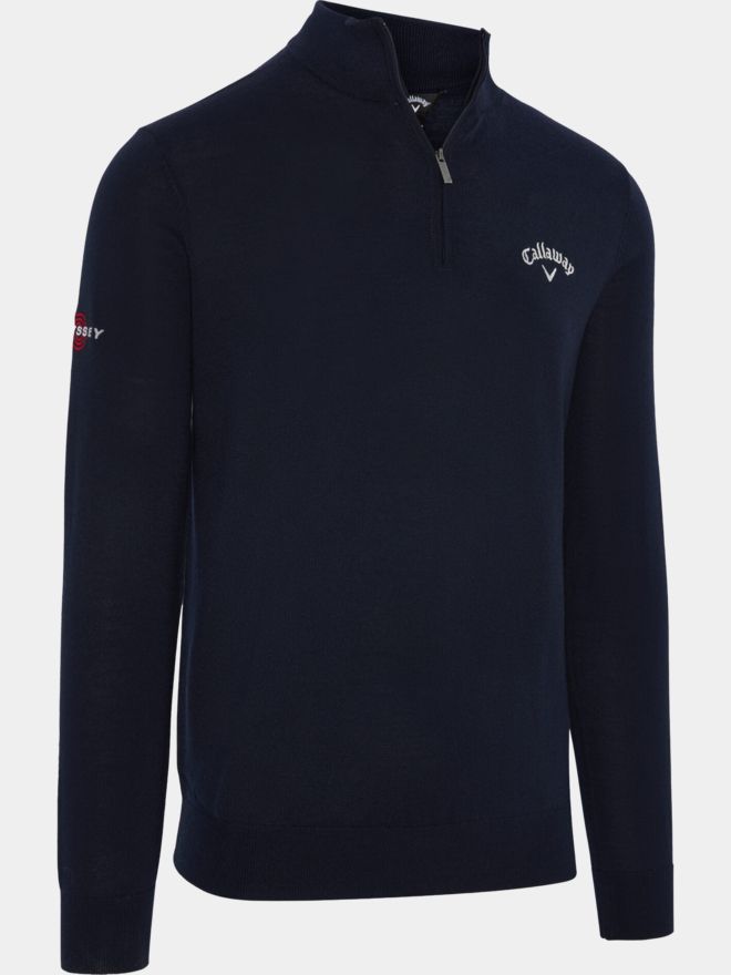 Callaway 1/4 Blended Merino Odyssey Troyer Strick navy