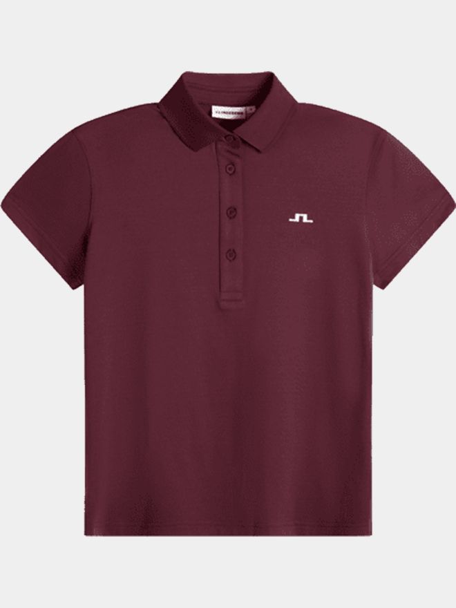 J.Lindeberg Bridge Halbarm Polo bordeaux