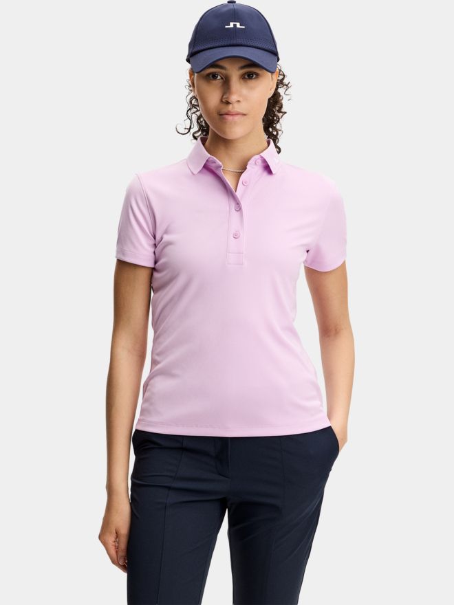 J.Lindeberg Tour Tech Halbarm Polo rosa