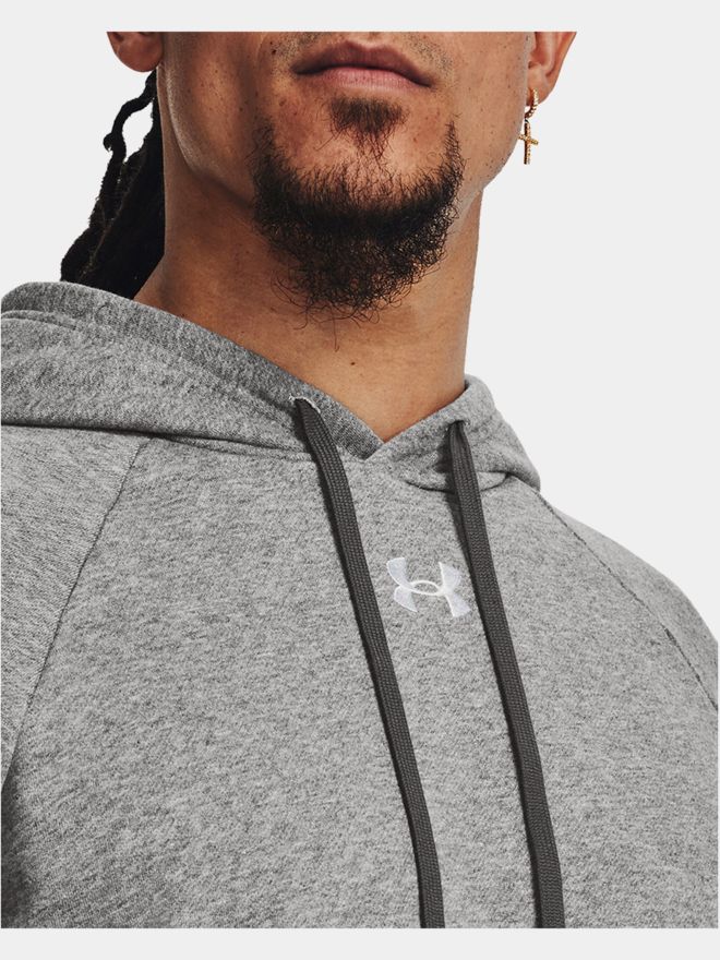 Under Armour Rival Fleece Hoodie- Castlerock Light Heather grau