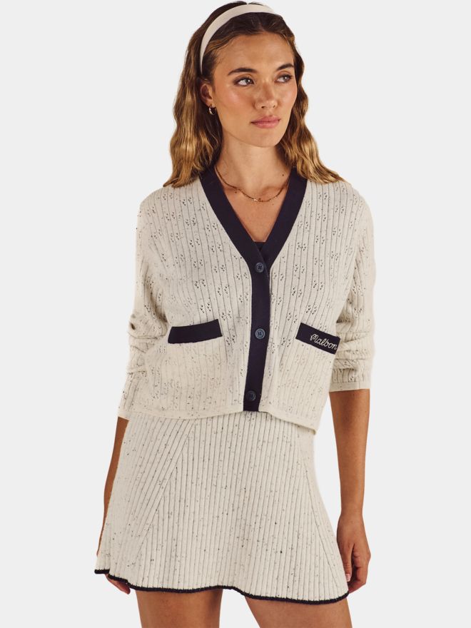 Malbon NARA CARDIGAN Jacke Strick hellgrau