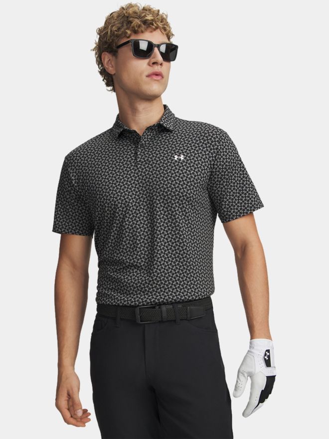 Under Armour T2G Diagonal Heartbeat Halbarm Polo schwarz