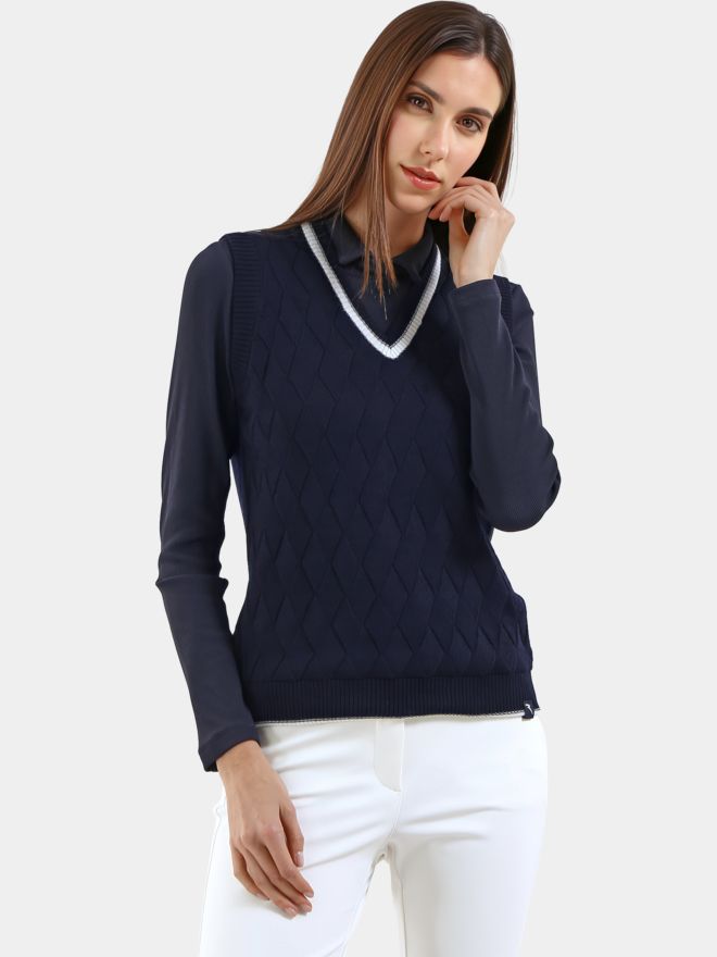 Chervo NOVIZIA - Pullunder Strick blau