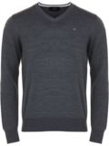 Daniel Springs Basic Strick V Pullover dunkelgrau melange