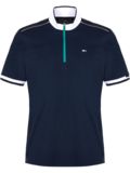 Daniel Springs Zip-Stehkragen Halbarm Polo navy