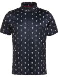 Daniel Springs Palmen Druck Funktions Halbarm Polo schwarz