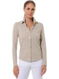 MDC Button-Down Langarm Polo sand