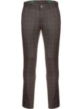 Alberto ROOKIE-7 - Jersey Check Chino Hose braun