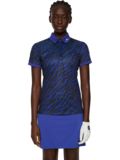J.Lindeberg Tour Tech Print Halbarm Polo blau