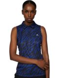J.Lindeberg Dena Print Sleeveless Top ohne Arm Polo blau