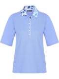 Valiente Floral-Druck-Kragen Halbarm Polo hellblau