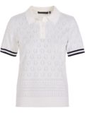 Valiente Strick Jaquard Halbarm Polo weiß