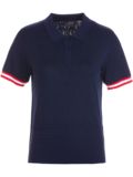 Valiente Strick Jaquard Halbarm Polo navy