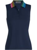 G/Fore GRADIENT COLLAR SILKY TECH NYLON sleeveless polo navy
